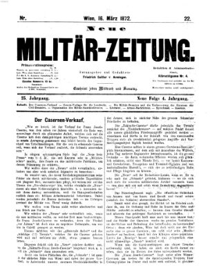 Neue Militär-Zeitung (Militär-Zeitung) Samstag 16. März 1872