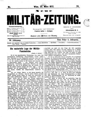 Neue Militär-Zeitung (Militär-Zeitung) Samstag 23. März 1872