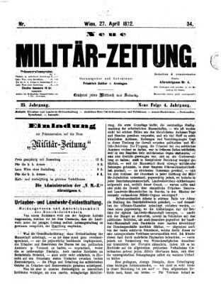 Neue Militär-Zeitung (Militär-Zeitung) Samstag 27. April 1872