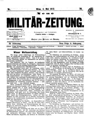 Neue Militär-Zeitung (Militär-Zeitung) Samstag 4. Mai 1872