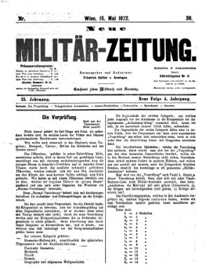 Neue Militär-Zeitung (Militär-Zeitung) Mittwoch 15. Mai 1872