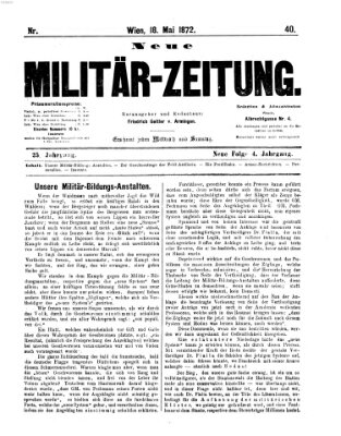 Neue Militär-Zeitung (Militär-Zeitung) Samstag 18. Mai 1872