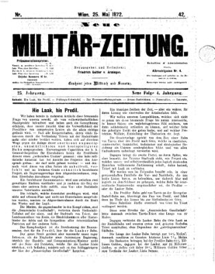 Neue Militär-Zeitung (Militär-Zeitung) Samstag 25. Mai 1872