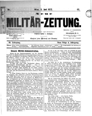 Neue Militär-Zeitung (Militär-Zeitung) Mittwoch 5. Juni 1872