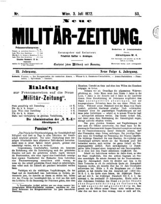 Neue Militär-Zeitung (Militär-Zeitung) Mittwoch 3. Juli 1872