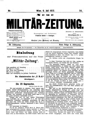 Neue Militär-Zeitung (Militär-Zeitung) Samstag 6. Juli 1872