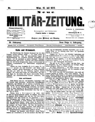 Neue Militär-Zeitung (Militär-Zeitung) Mittwoch 10. Juli 1872