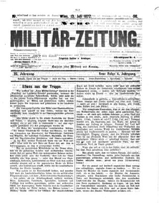 Neue Militär-Zeitung (Militär-Zeitung) Samstag 13. Juli 1872