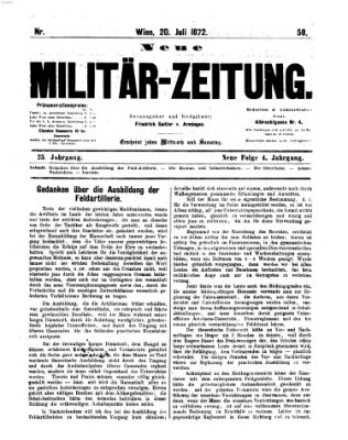 Neue Militär-Zeitung (Militär-Zeitung) Samstag 20. Juli 1872