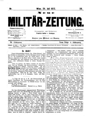 Neue Militär-Zeitung (Militär-Zeitung) Mittwoch 24. Juli 1872