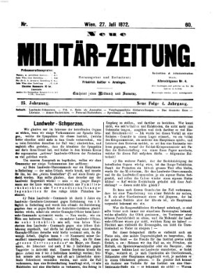 Neue Militär-Zeitung (Militär-Zeitung) Samstag 27. Juli 1872