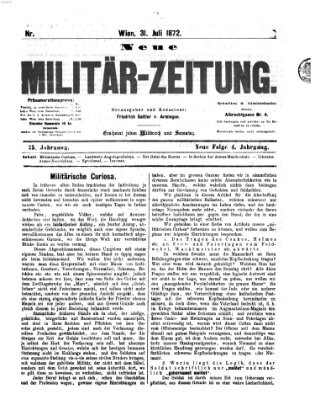 Neue Militär-Zeitung (Militär-Zeitung) Mittwoch 31. Juli 1872