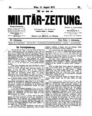 Neue Militär-Zeitung (Militär-Zeitung) Mittwoch 14. August 1872