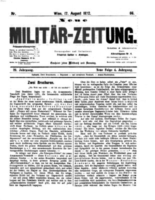 Neue Militär-Zeitung (Militär-Zeitung) Samstag 17. August 1872