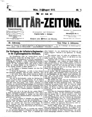 Neue Militär-Zeitung (Militär-Zeitung) Samstag 24. August 1872