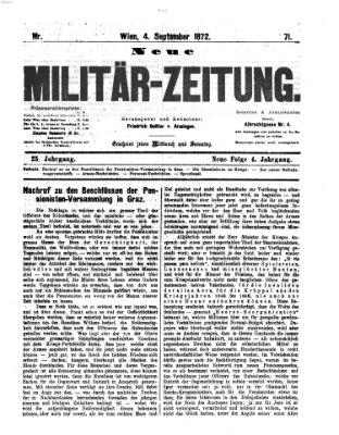 Neue Militär-Zeitung (Militär-Zeitung) Mittwoch 4. September 1872