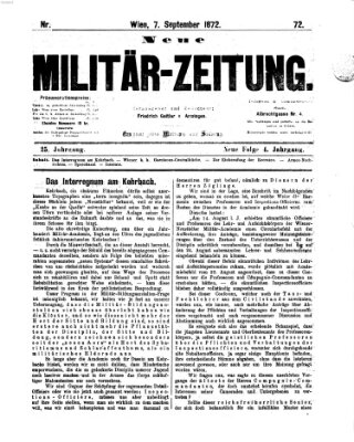 Neue Militär-Zeitung (Militär-Zeitung) Samstag 7. September 1872