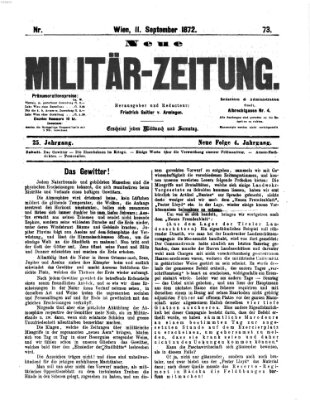 Neue Militär-Zeitung (Militär-Zeitung) Montag 2. September 1872