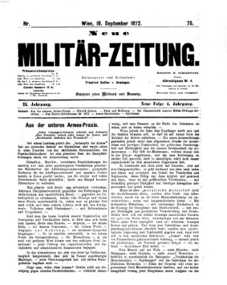 Neue Militär-Zeitung (Militär-Zeitung) Mittwoch 18. September 1872