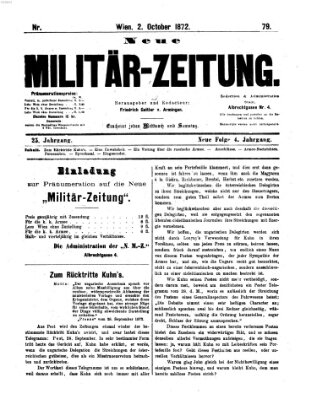 Neue Militär-Zeitung (Militär-Zeitung) Mittwoch 2. Oktober 1872