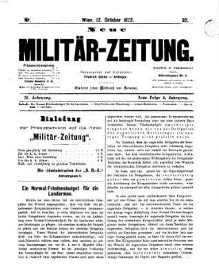 Neue Militär-Zeitung (Militär-Zeitung) Samstag 12. Oktober 1872