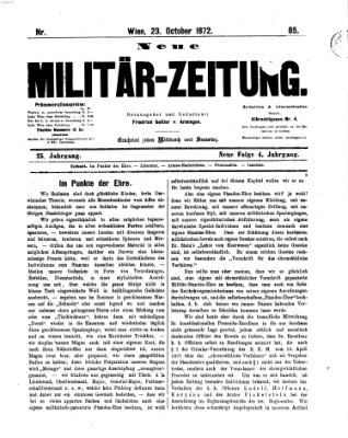 Neue Militär-Zeitung (Militär-Zeitung) Mittwoch 23. Oktober 1872