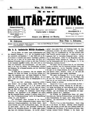 Neue Militär-Zeitung (Militär-Zeitung) Samstag 26. Oktober 1872