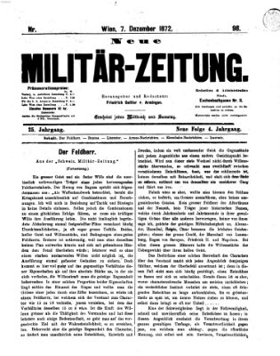 Neue Militär-Zeitung (Militär-Zeitung) Samstag 7. Dezember 1872