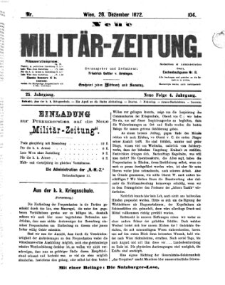 Neue Militär-Zeitung (Militär-Zeitung) Samstag 28. Dezember 1872