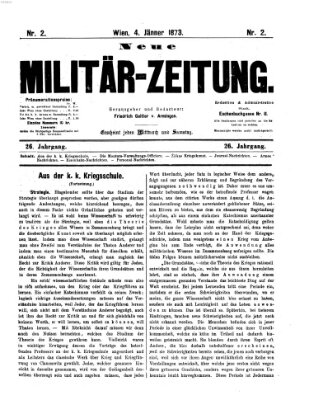 Neue Militär-Zeitung (Militär-Zeitung) Samstag 4. Januar 1873