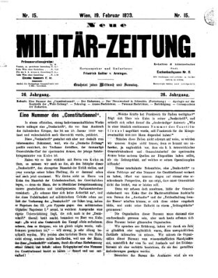 Neue Militär-Zeitung (Militär-Zeitung) Mittwoch 19. Februar 1873