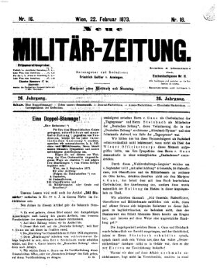 Neue Militär-Zeitung (Militär-Zeitung) Samstag 22. Februar 1873