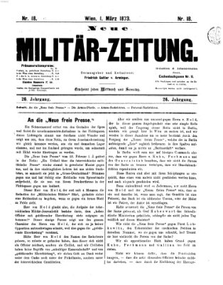 Neue Militär-Zeitung (Militär-Zeitung) Samstag 1. März 1873