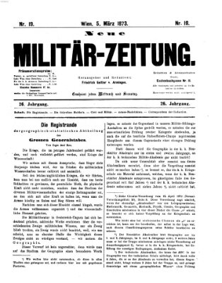 Neue Militär-Zeitung (Militär-Zeitung) Mittwoch 5. März 1873