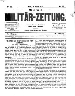 Neue Militär-Zeitung (Militär-Zeitung) Samstag 8. März 1873