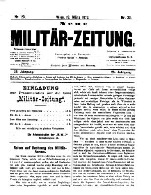 Neue Militär-Zeitung (Militär-Zeitung) Mittwoch 19. März 1873