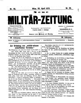 Neue Militär-Zeitung (Militär-Zeitung) Mittwoch 30. April 1873