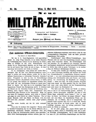 Neue Militär-Zeitung (Militär-Zeitung) Samstag 3. Mai 1873