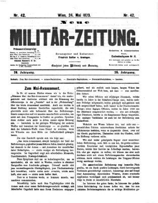 Neue Militär-Zeitung (Militär-Zeitung) Samstag 24. Mai 1873