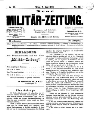 Neue Militär-Zeitung (Militär-Zeitung) Samstag 7. Juni 1873