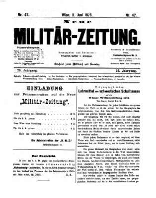 Neue Militär-Zeitung (Militär-Zeitung) Mittwoch 11. Juni 1873