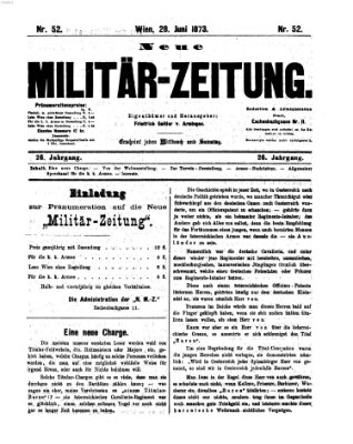 Neue Militär-Zeitung (Militär-Zeitung) Samstag 28. Juni 1873