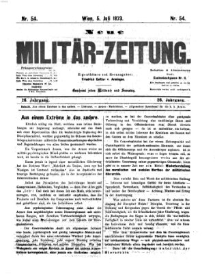 Neue Militär-Zeitung (Militär-Zeitung) Samstag 5. Juli 1873