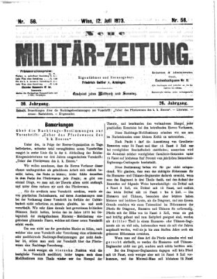 Neue Militär-Zeitung (Militär-Zeitung) Samstag 12. Juli 1873