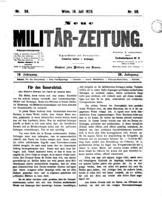 Neue Militär-Zeitung (Militär-Zeitung) Samstag 19. Juli 1873