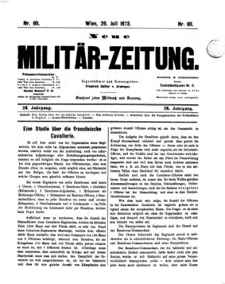 Neue Militär-Zeitung (Militär-Zeitung) Samstag 26. Juli 1873