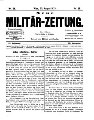 Neue Militär-Zeitung (Militär-Zeitung) Samstag 23. August 1873