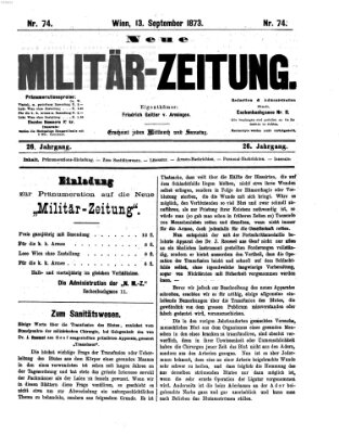 Neue Militär-Zeitung (Militär-Zeitung) Samstag 13. September 1873