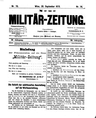 Neue Militär-Zeitung (Militär-Zeitung) Samstag 20. September 1873