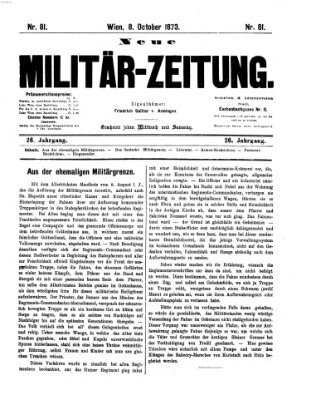 Neue Militär-Zeitung (Militär-Zeitung) Mittwoch 8. Oktober 1873